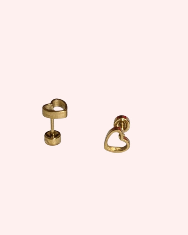 Heart shape Gold Stud